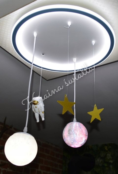 LAMPA SUFITOWA KOSMOS PLANETY ASTRONAUTA POKÓJ DZIECKA *Kraina światła