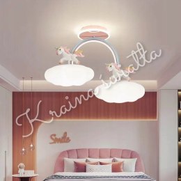 LAMPA SUFITOWA TĘCZA JEDNOROŻCE NA CHMURKACH LED