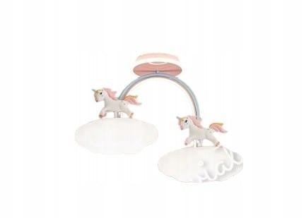 LAMPA SUFITOWA TĘCZA JEDNOROŻCE NA CHMURKACH LED