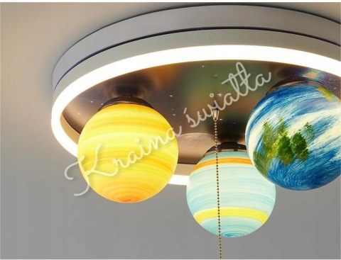 LAMPA SUFITOWA Z ASTRONAUTA PLANETA NIEBO KOSMOS KSIEŻYC **Kraina światła