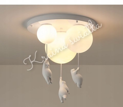 Lampa sufitowa Baloniki Szare Misie Unikatowa Kraina światła