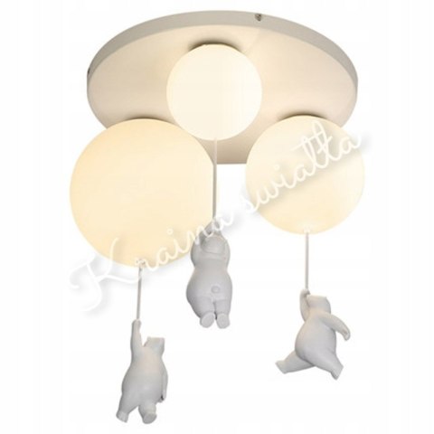 Lampa sufitowa Baloniki Szare Misie Unikatowa Kraina światła