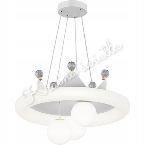 Lampa sufitowa Kraina światła Kwiat Biała Korona