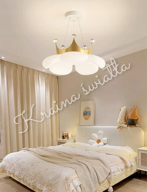 Lampa sufitowa Kraina światła Kwiat Złota Korona