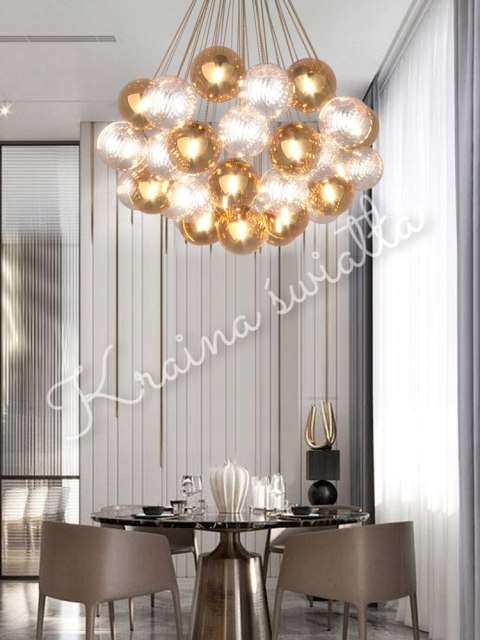 SZKLANE KULE 19SZTUK DUŻA ELEGANCJA GLAMOUR ZŁOTO RÓŻ **Kraina światła