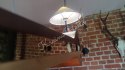 UNIKALNA LAMPA SUFITOWA WĘDKARZ RYBA RYBAK DREWNO DREWNIANA *Kraina światła