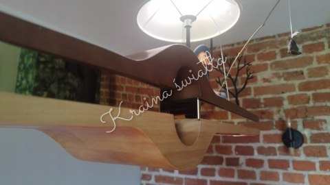 UNIKALNA LAMPA SUFITOWA WĘDKARZ RYBA RYBAK DREWNO DREWNIANA *Kraina światła