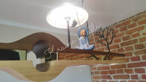 UNIKALNA LAMPA SUFITOWA WĘDKARZ RYBA RYBAK DREWNO DREWNIANA *Kraina światła