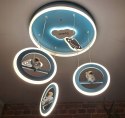 UROCZA LAMPA SUFITOWA ASTRONAUTA W KOSMOSIE PLANETY POKÓJ DZIECKA LED