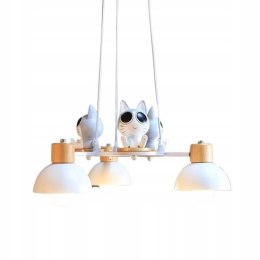 UROCZA LAMPA SUFITOWA KOTKI KOT KOTEK DREWNO POKÓJ DZIECKA