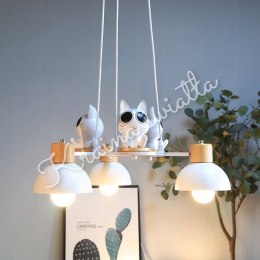 UROCZA LAMPA SUFITOWA KOTKI KOT KOTEK DREWNO POKÓJ DZIECKA