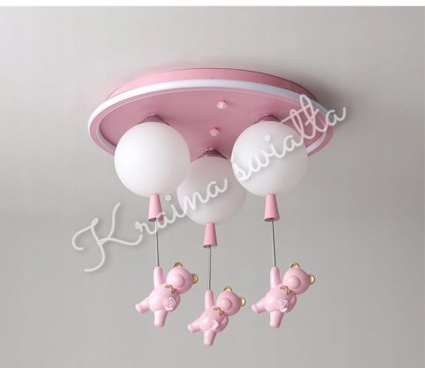 UROCZA LAMPA SUFITOWA MIŚ BALONY MISIE BALON POKÓJ DZIECKA LED + E27