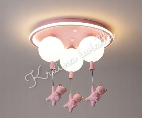 UROCZA LAMPA SUFITOWA MIŚ BALONY MISIE BALON POKÓJ DZIECKA LED + E27