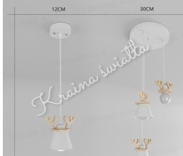 UROCZA LAMPA SUFITOWA WISZĄCA POROŻE JELEŃ JELONEK E27 **Kraina światła