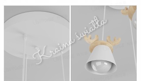UROCZA LAMPA SUFITOWA WISZĄCA POROŻE JELEŃ JELONEK E27 **Kraina światła