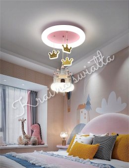 UROCZA LAMPA SUFITOWA ZAMEK CHMURKA KORONY KORONA POKÓJ DZIECKA LED