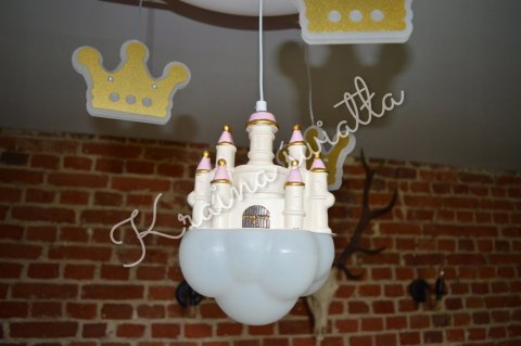 UROCZA LAMPA SUFITOWA ZAMEK CHMURKA KORONY KORONA POKÓJ DZIECKA LED