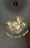 UROCZA LAMPA SZKLANE KULE 19SZTUK POKÓJ DZIECKA ZŁOTO RÓŻ
