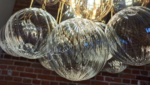 UROCZA LAMPA SZKLANE KULE 19SZTUK POKÓJ DZIECKA ZŁOTO RÓŻ