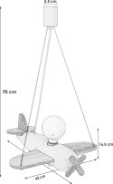 Lampa wisząca Clipper naturalno-błękitny