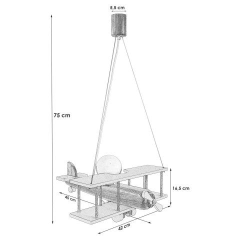 Lampa wisząca Samolot duży niebiesko-biało-czerwony
