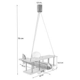 Lampa wisząca Samolot duży zielono-naturalny
