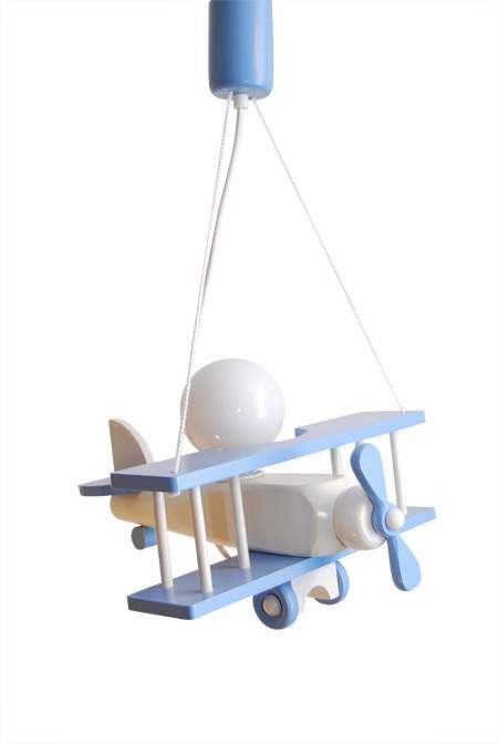 Lampa wisząca Samolot mały błękitno-biały