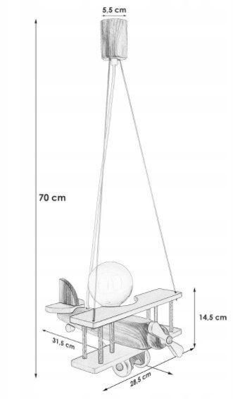 Lampa wisząca Samolot mały zielony