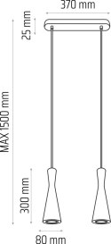 Lampa wisząca biała Vegas 2 pł
