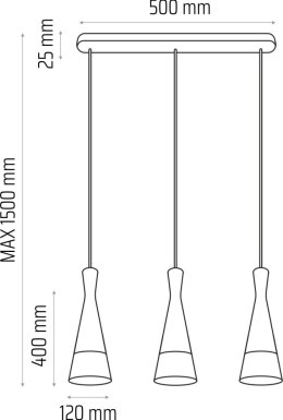 Lampa wisząca biała Vegas2 3pł