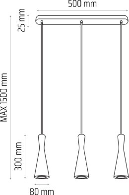 Lampa wisząca czarna Vegas 3 pł