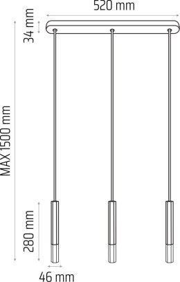 Lampa wisząca Madera2 Hexa 3pł klosz biały
