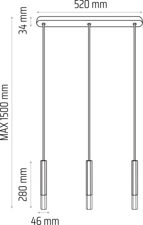 Lampa wisząca Madera2 Hexa 3pł klosz czarny
