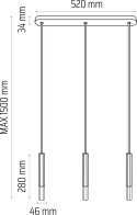 Lampa wisząca Madera2 Hexa 3pł klosz dąb
