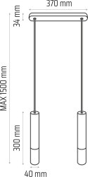 Lampa wisząca Madera2 klosz 2 pł czarny