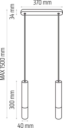 Lampa wisząca Madera2 klosz 2 pł czarny