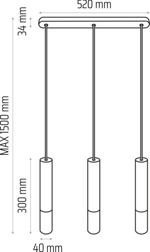 Lampa wisząca Madera2 klosz 3pł szary
