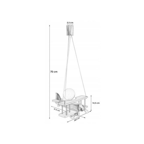 Lampa wisząca Samolot mały - multikolor