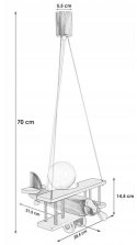Lampa wisząca Samolot mały - naturalno-różowy