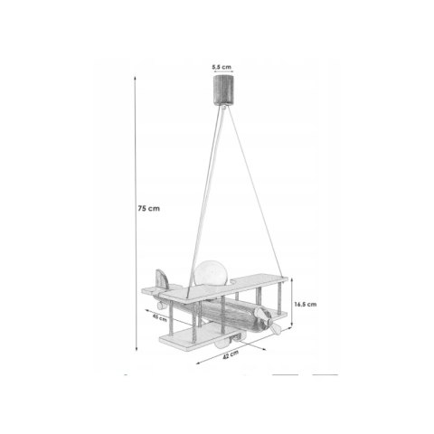 Lampa wisząca Samolot mały różowo-biały