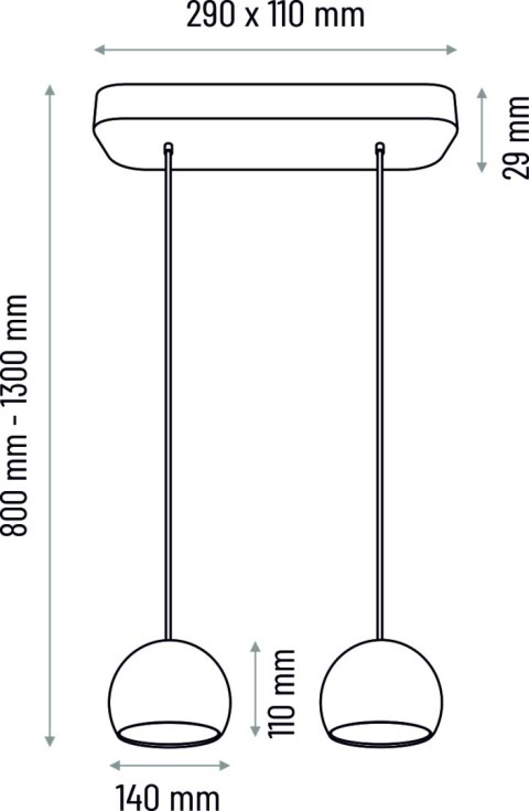 Lampa wisząca biała Balli Kule 2pł
