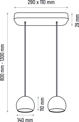 Lampa wisząca czarna Balli Kule 2pł