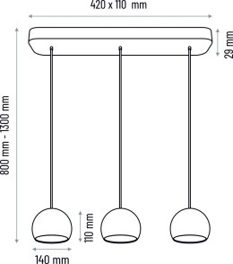Lampa wisząca czarna Balli Kule 3pł