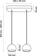 Lampa wisząca szara Balli Kule 2pł
